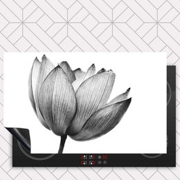 Inductie beschermer - Lotus in zwart-wit