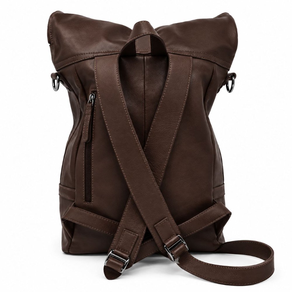 ROLLTOP BACKPACK Rucksack Leder espresso