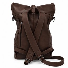 ROLLTOP BACKPACK Rucksack Leder espresso