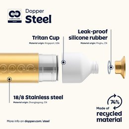 Dopper Steel fles 490 ml Goud