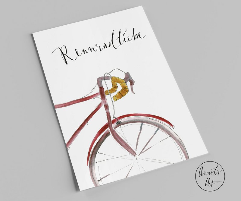 Ansichtkaart | racefiets liefde | Cadeau voor wielrenners