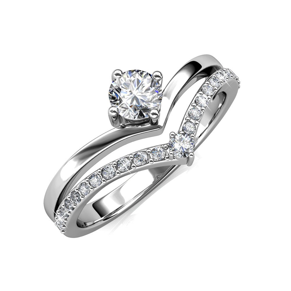 Bague Zinnia - Argenté et Cristal