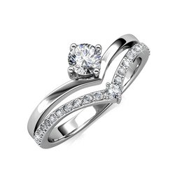 Bague Zinnia - Argenté et Cristal