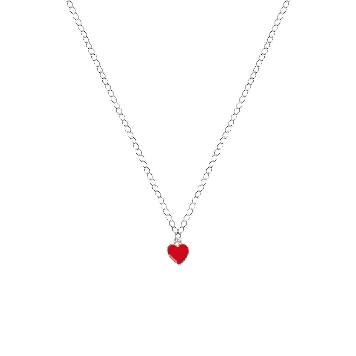 Collar clásico de corazón rojo, naipes inspirado en la reina de corazones