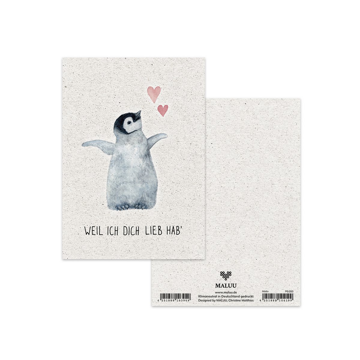 Cartolina d'amore Pinguino