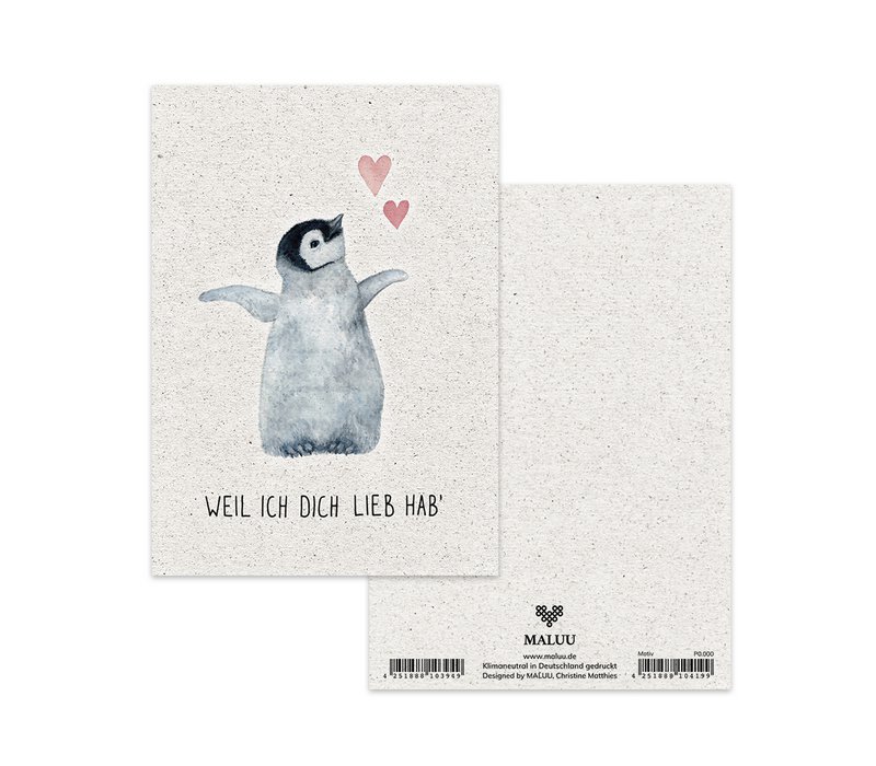 Cartolina d'amore Pinguino