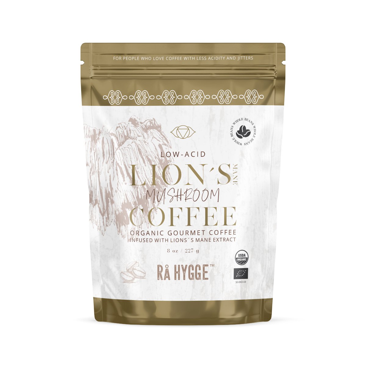 Löwen Mähne Pilzkaffee, ganze Bohnen 227g