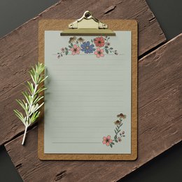Set Papelería 05 Flores