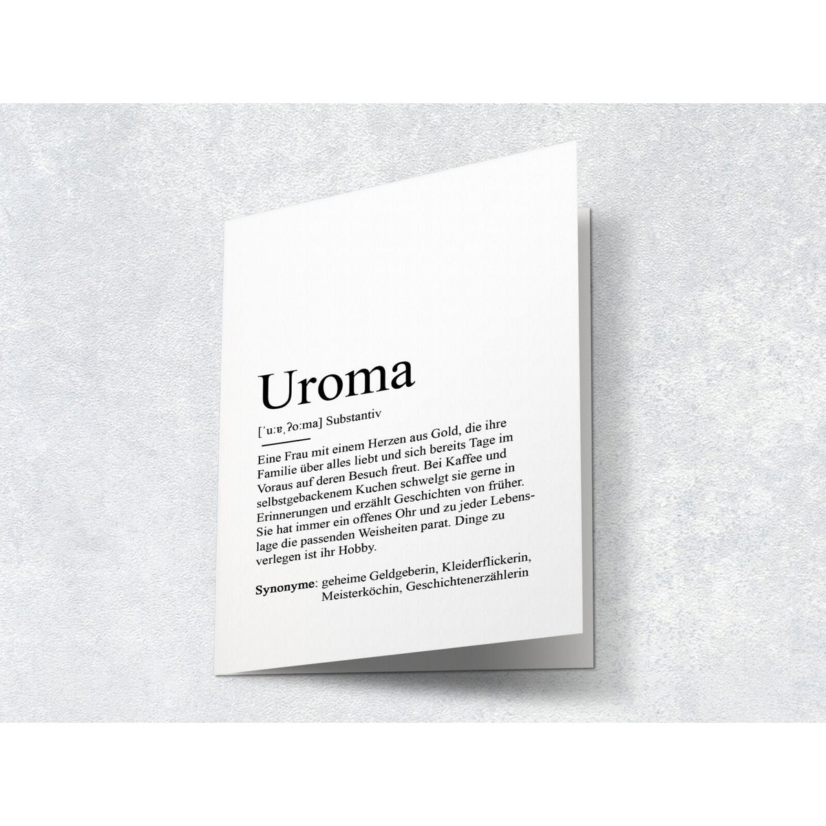 Definition "great grandma" greeting card