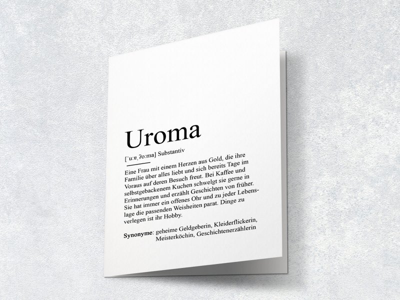 Definition "great grandma" greeting card