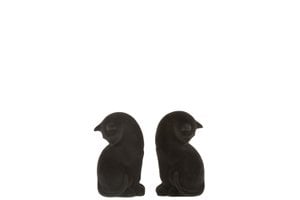 J -Line Book Suppin Cat - Kunststoff/Samt - Schwarz - 2 Teile