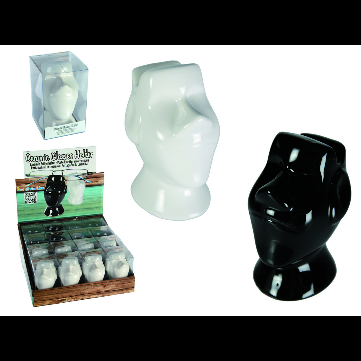 Glasses stand Easter Island black