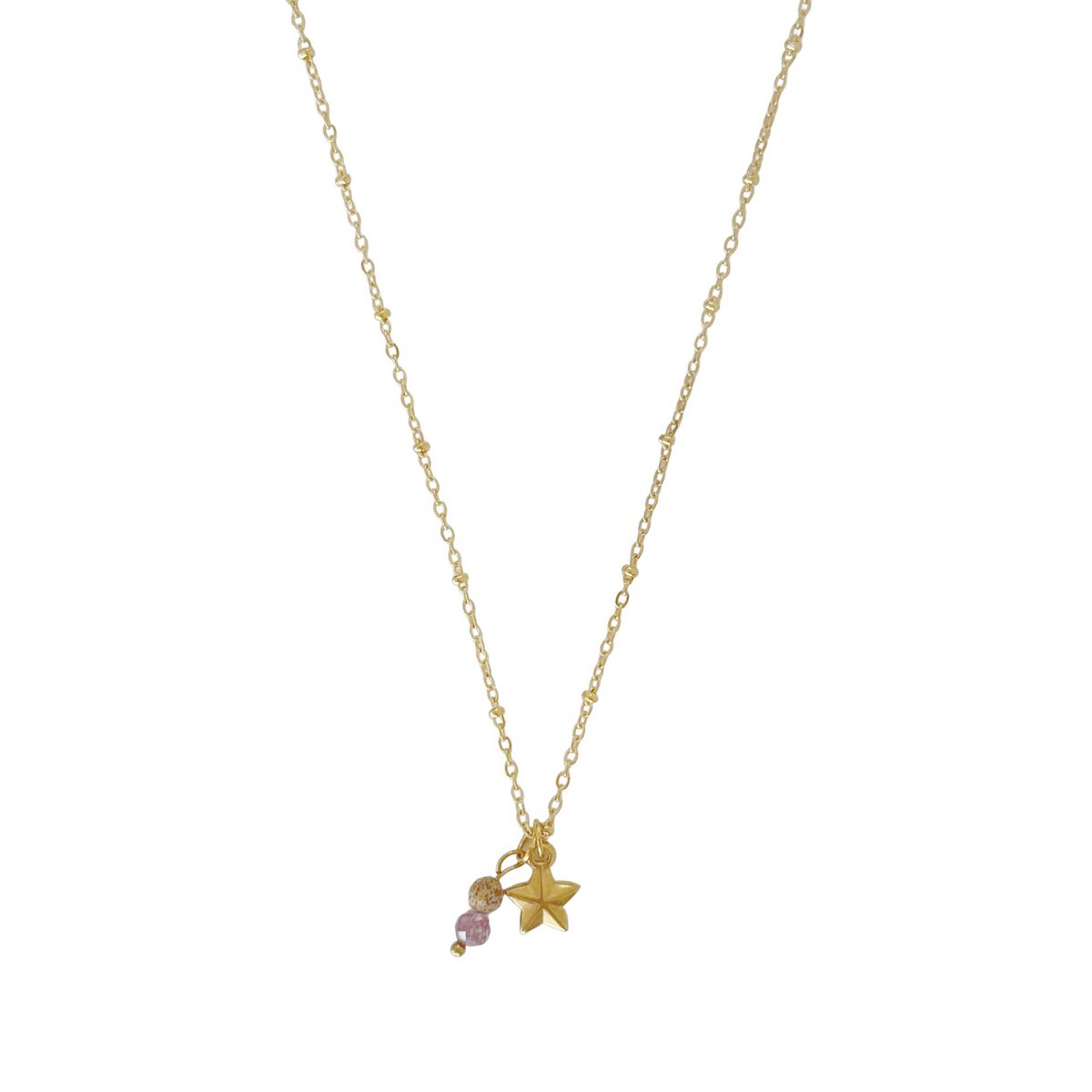 Ster Ketting Lepidoliet & Jaspis - Goud