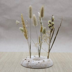 Blumenstein Donut - Marmorsandstein - Trockenblumenhalter - Trockenblumen - Dekoration