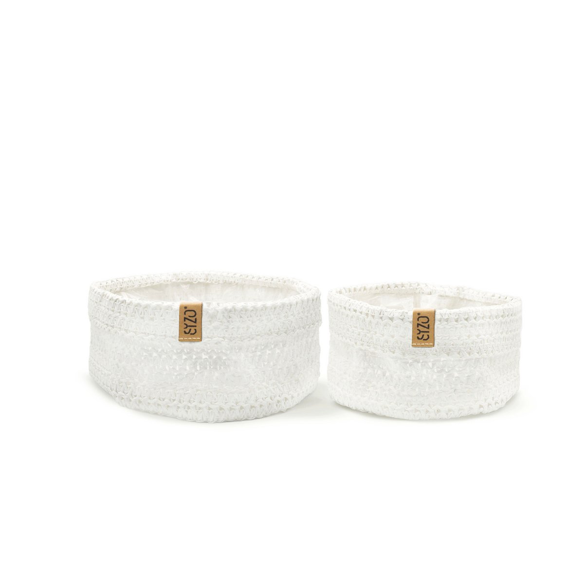 Bolsa de papel de punto SIZO Blanca con forro impermeable biodegradable