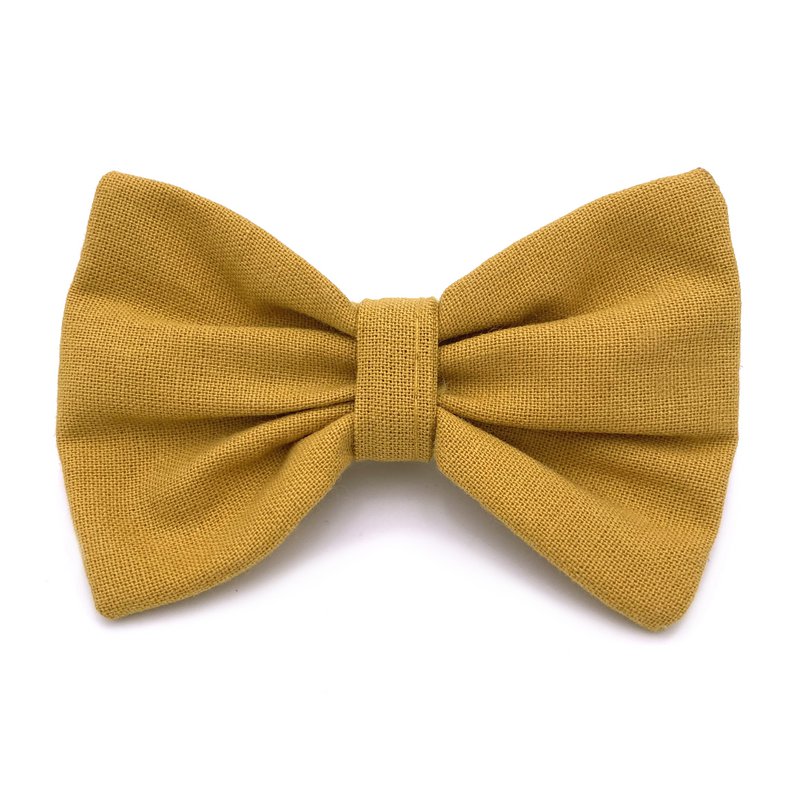 Noeud papillon uni moutarde
