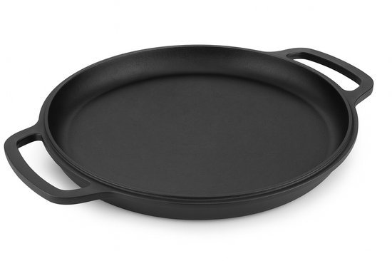 Støbejern serverer pan ø 26 x 2,5 cm - grillpan støbejern til hver grill - sort