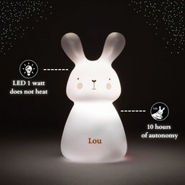 Nachtlicht - Lapin Lou - USB-Aufladung - weiß