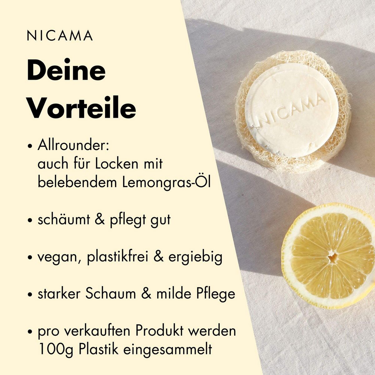 NICAMA - Festes Shampoo - Lemongras