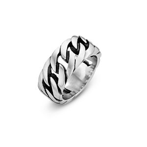 Frank 1967 Steel 7FR-0001-66 Herrenring aus Stahl – Größe 66 – Silberfarben