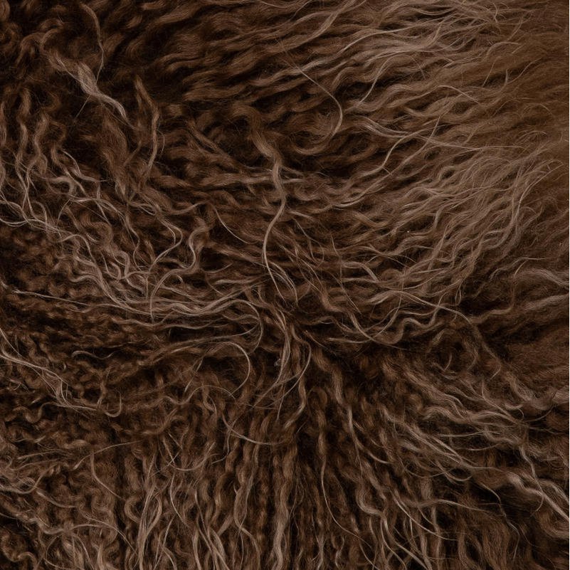 LANA Piel de oveja - Marrón islandés CURLY