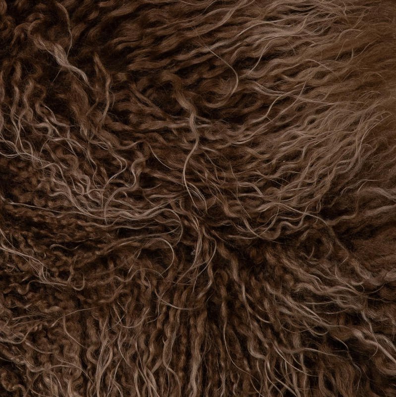LANA Piel de oveja - Marrón islandés CURLY
