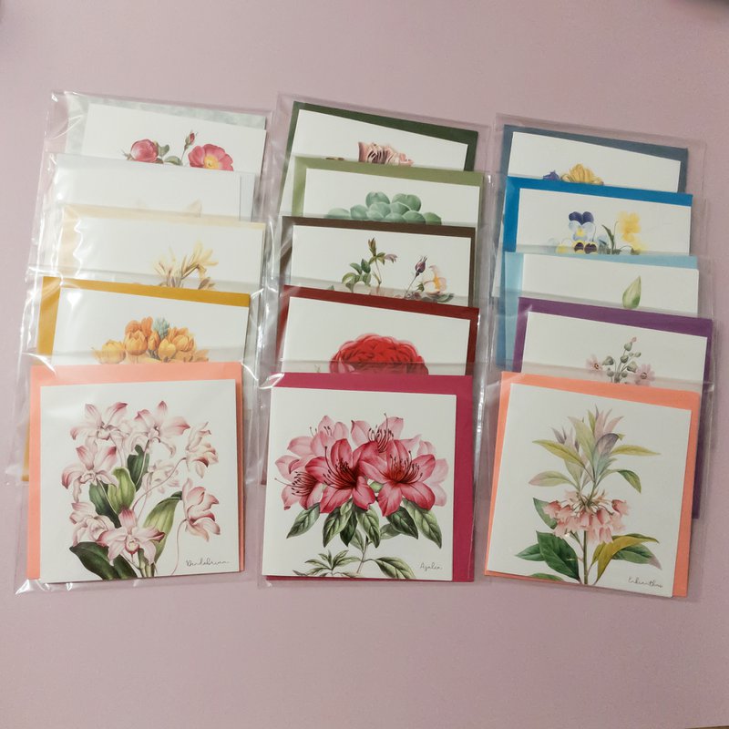 Tarjetas de Felicitación - Mezcla Hecha a Mano con Sobre - Vintage Botánico