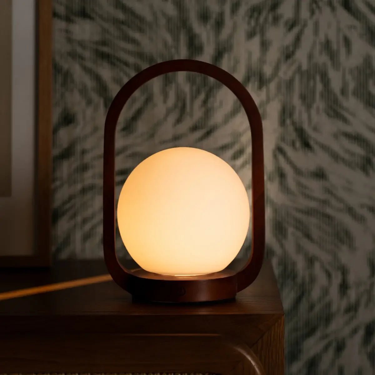 Skye Chestnut Brown Wooden Cordless Lamp