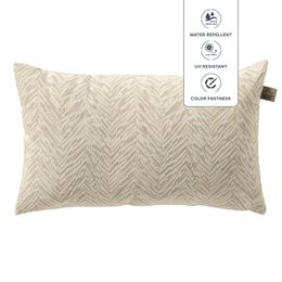 Dutch Decor AUGUSTA - Outdoor cushion 30x50 cm - Marshmallow - White and beige