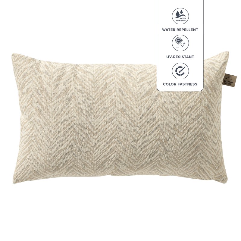 Dutch Decor AUGUSTA - Outdoor cushion 30x50 cm - Marshmallow - White and beige