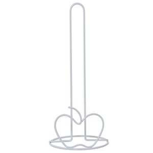 WHITE METAL KITCHEN ROLL HOLDER °14X33CM ST80059