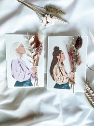 Tørrede blomster kort brun