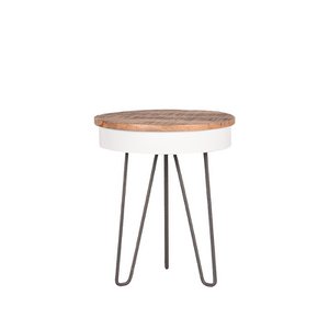 Hazer Saria side table - White - Metal - 44 cm - Round 44 x 53 x 44 cm