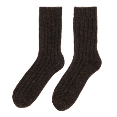 "Tod" Warm Yak Wool Bed Socks (Chocolate Brown)