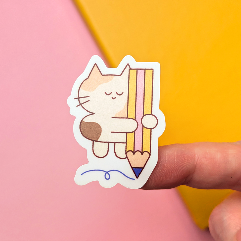 Hoja de pegatinas de gatos artistas