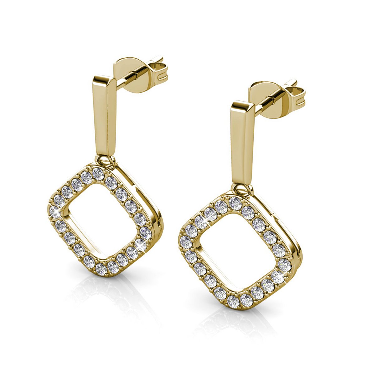 Irina Earrings - Gold and Crystal