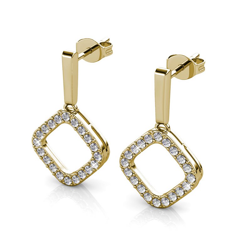 Irina Earrings - Gold and Crystal