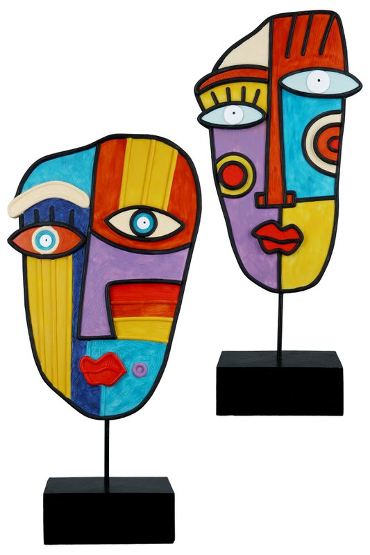 Poly Skulptur Gesicht"Abstrakt" VE 2 so