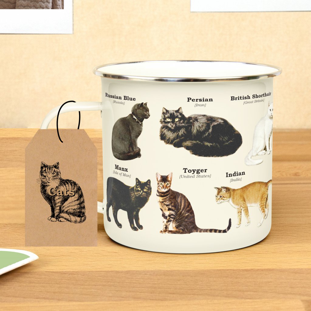 Geschenk Republik Mok Emaille - Emaille Becher - Katzen
