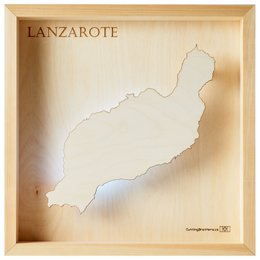 LANZAROTE - 3D Drewniana MAPA ŚWIETLNA WYSPY (LED)