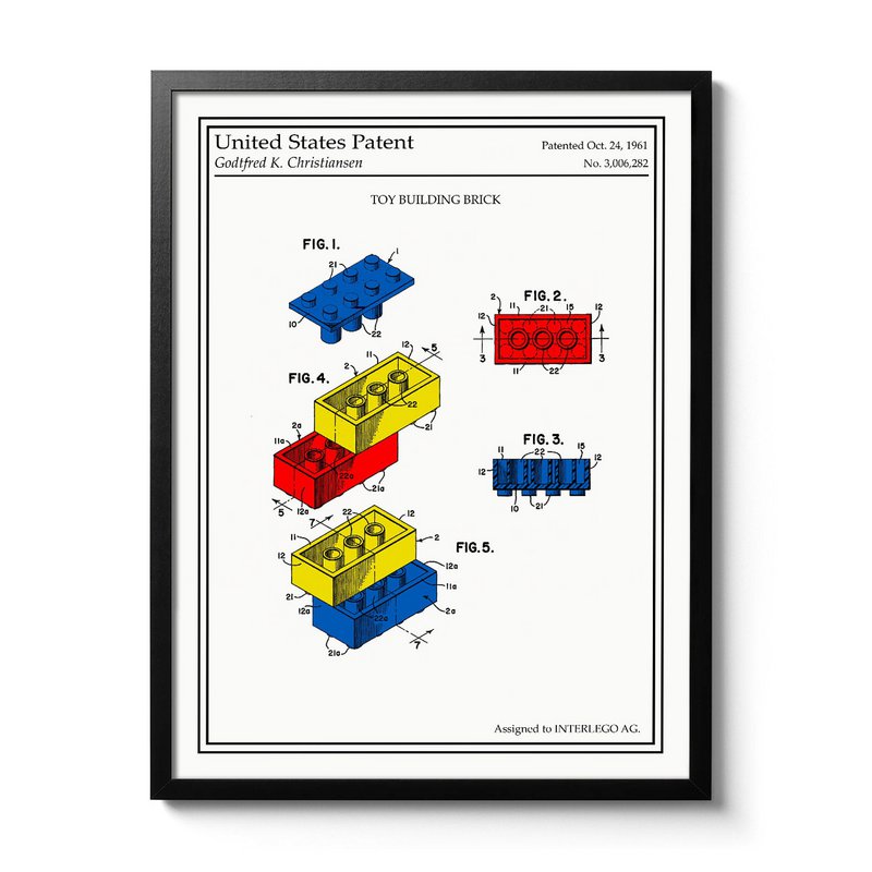 Patente de color de ladrillos Lego Póster