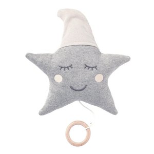 Baby Set “Star” Music Box + Natural Rattle