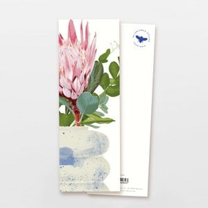 Bookmark Bubble Vase with pink flowers, 5 x 14.7 cm