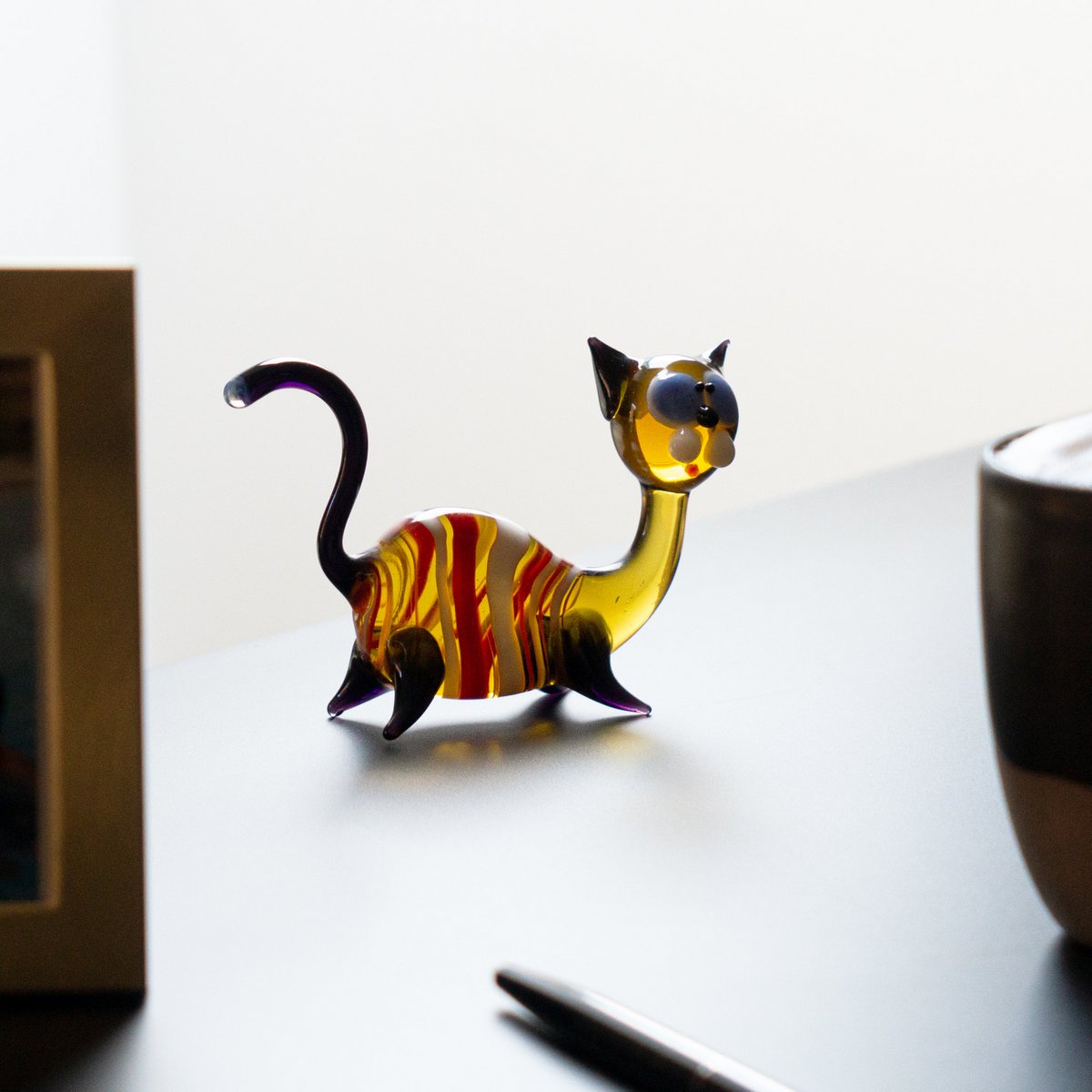 Animal en verre chat noir