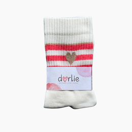 Socke Coral Stripey Heart