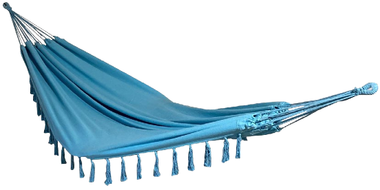 Double hammock with pompoms
