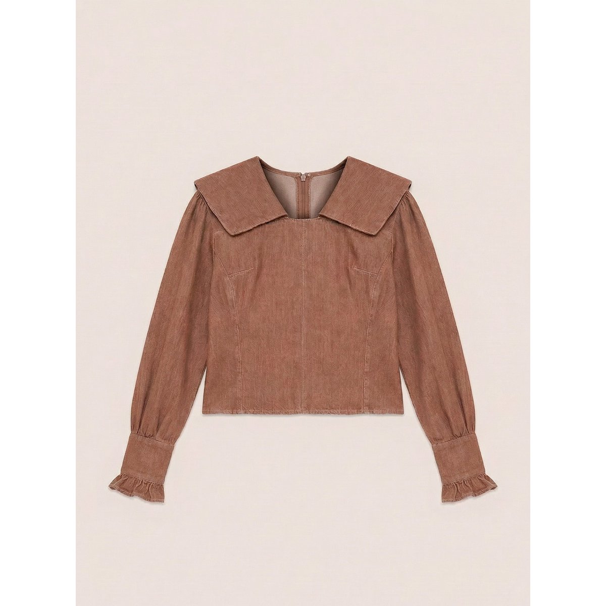 District Brown Denim Bluse