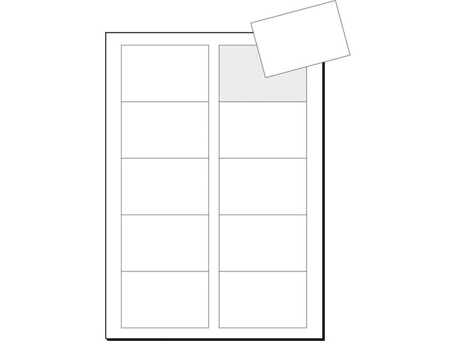 Visitenkartensiegel 85x55mm weiß 225gr Box 40 Vel 10 Karten pro Vel FSC