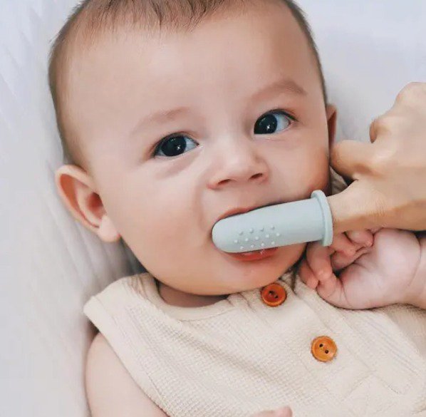 SNUFIE | Finger Toothbrush | Finger Toothbrush Baby | 2 pieces per pack | Toothbrush Silicone | GRAY
