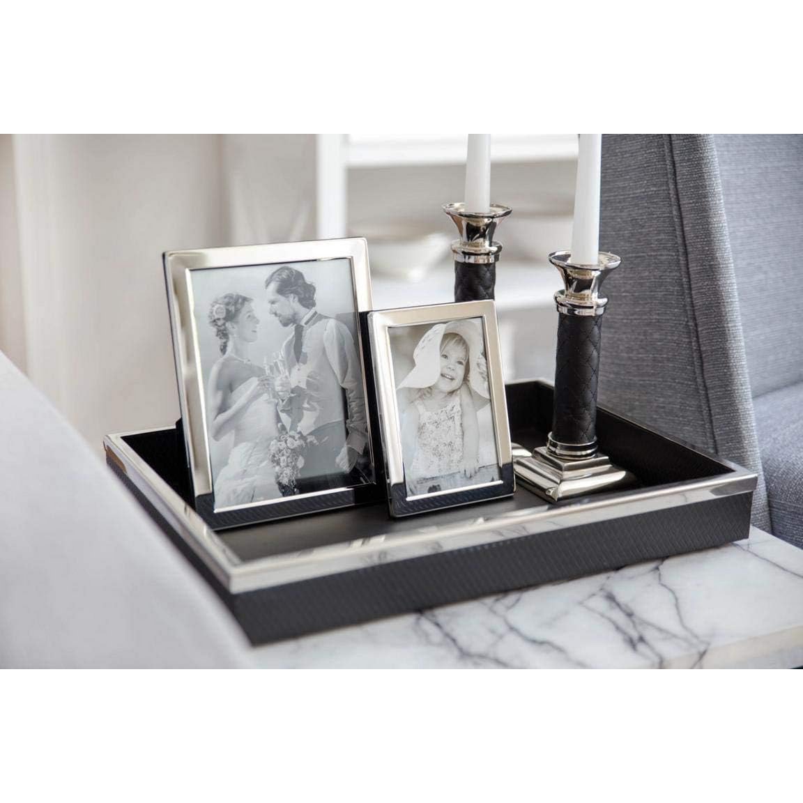 EDZARD Salerno photo frame for photos (DIN A4 - 21 x 29.7 cm), elegant silver-plated, tarnish-proof, 2 hangers